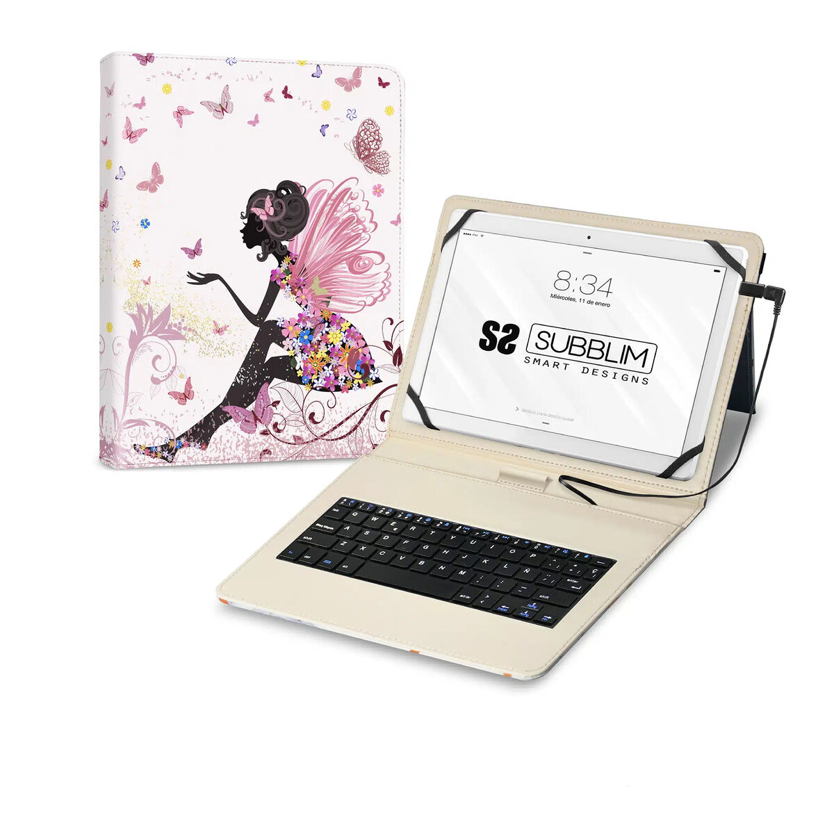 Bluetooth toetsenbord met tablethouder Subblim SUBKT1-USB052 Qwerty Spaans Multicolour Spaans